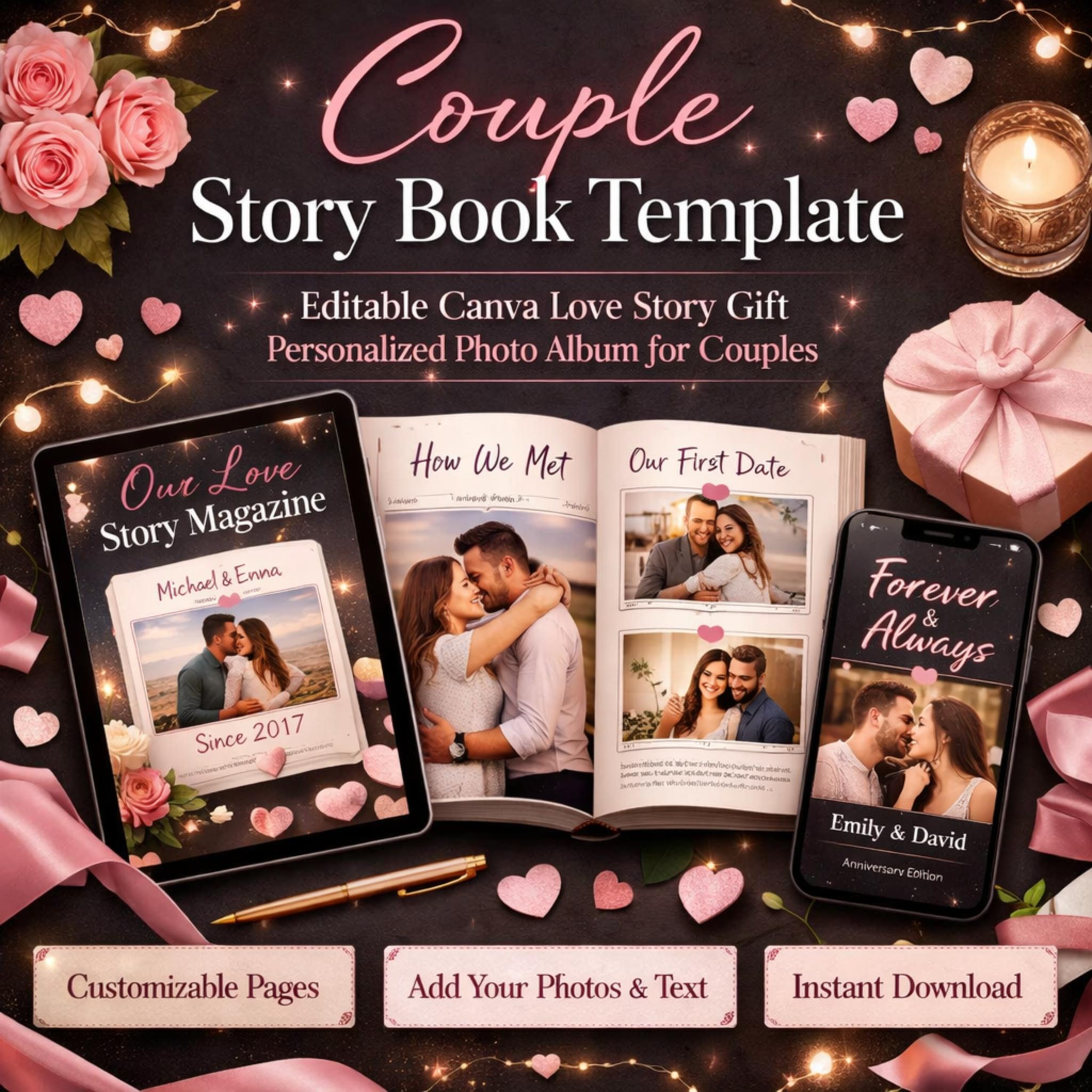 Couple story book cover